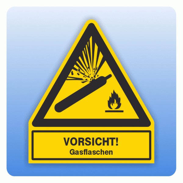 Kombi Warnsymbol Vorsicht Gasflaschen W029