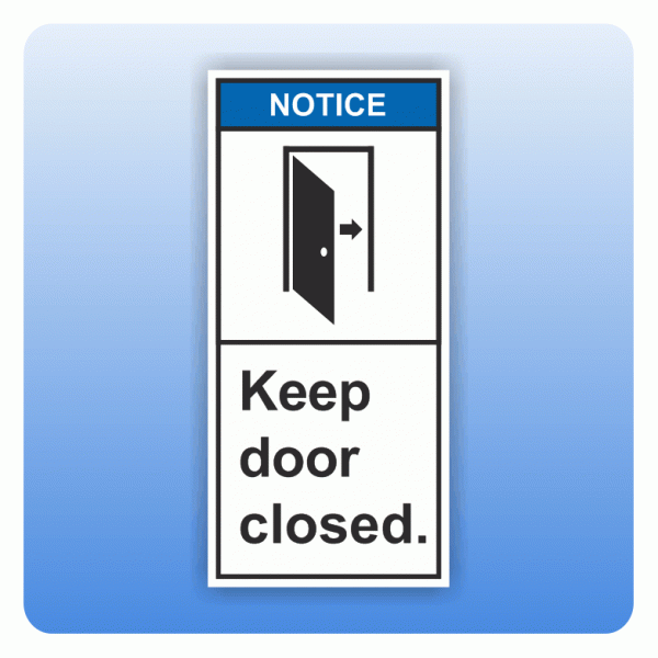 Sicherheitszeichen Keep door closed (ANSI Z535) Aufkleber