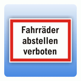 Fahrräder abstellen verboten