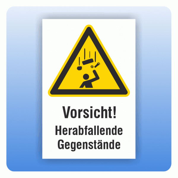 Kombi Warnschild Vorsicht Herabfallende Gegenstände W035