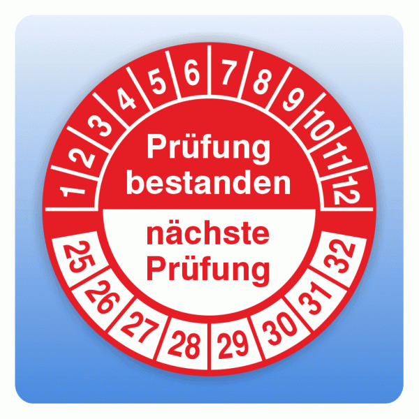 Prüfplakette Prüfung bestanden/Nächste Prüfung