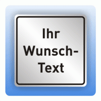 Symbolschild mit Piktogramm Wunschtext aus Alu