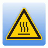 Warnzeichen W017 Warnung vor heißer Oberfläche Warnzeichen W017 Warnung vor heißer Oberfläche