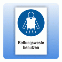 Kombi Gebotsschild Rettungsweste benutzen M053