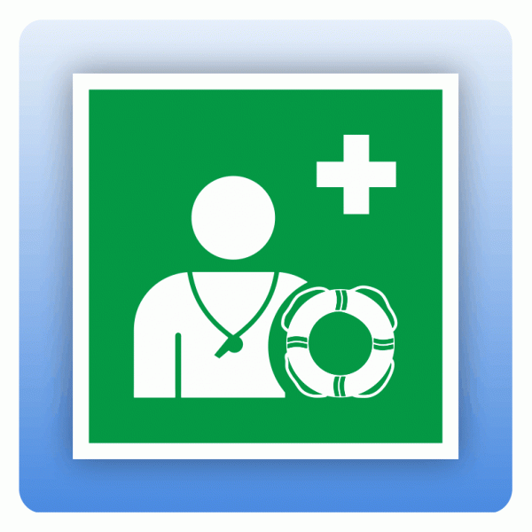 Aufkleber Rettungszeichen E075 Rettungsschwimmer ISO 7010