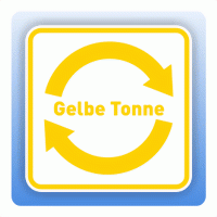 Wertstoffzeichen Pfeile Gelbe Tonne, umrandet