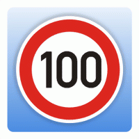 Höchstgeschwindigkeitsaufkleber "100 km/h"