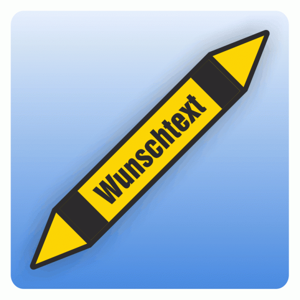 Rohrleitungskennzeichnung Wunschtext nach DIN 2403