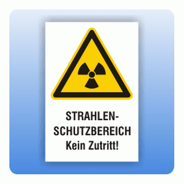 Kombi Warnschild Strahlenschutzbereich W003