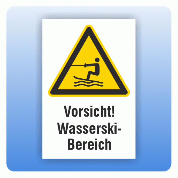 Kombi Warnschild Vorsicht Wasserski-Bereich W045