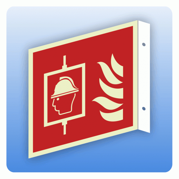 Fahnenschild Internationales Brandschutzzeichen F017 Feuerwehraufzug ISO 7010