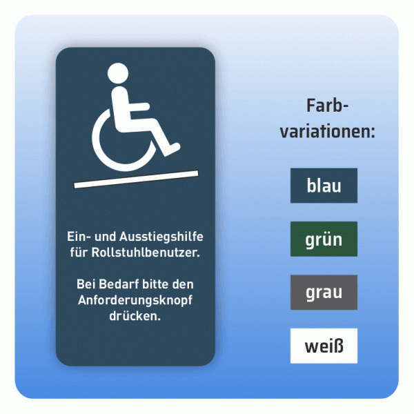 Aufkleber Bus und Bahn - Ein- und Ausstieghilfe für Rollstuhlfahrer