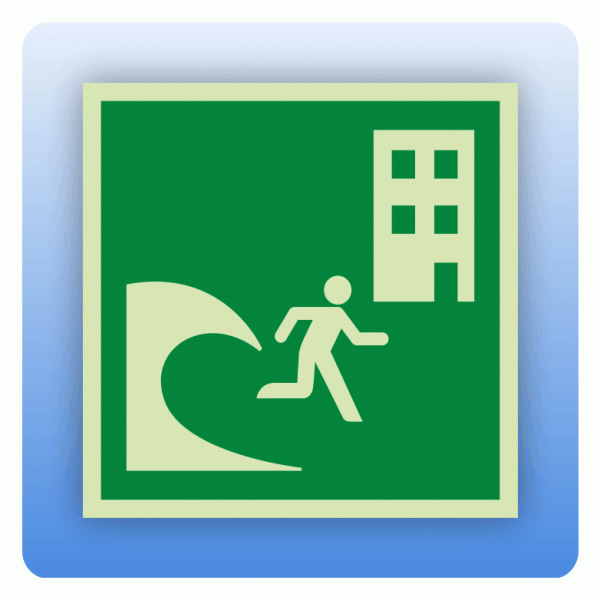 Rettungszeichen E063 Tsunami-Zufluchtsgebäude ISO 7010