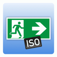 Aufkleber Rettungszeichen Rettungsweg / Notausgang rechts ISO 7010
