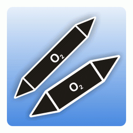 Fliessrichtungspfeil O2 neutral nach DIN 7396-1