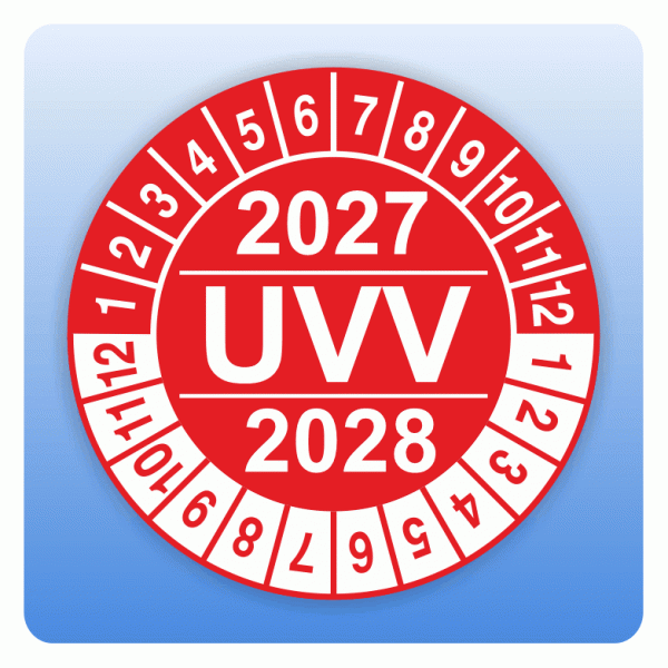 Prüfplakette UVV zwei Jahre