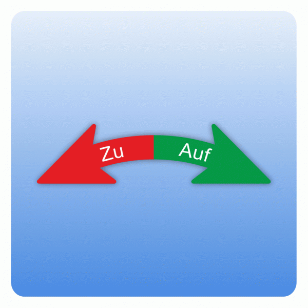 Drehrichtungspfeile gebogen Zu / Auf Aufkleber