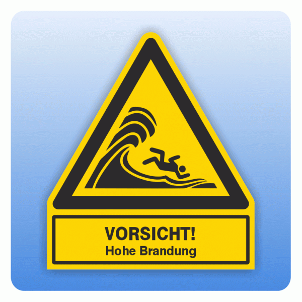 Kombi Warnsymbol Vorsicht Hohe Brandung W065