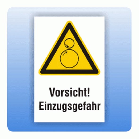 Kombi Warnschild Vorsicht Einzugsgefahr W025