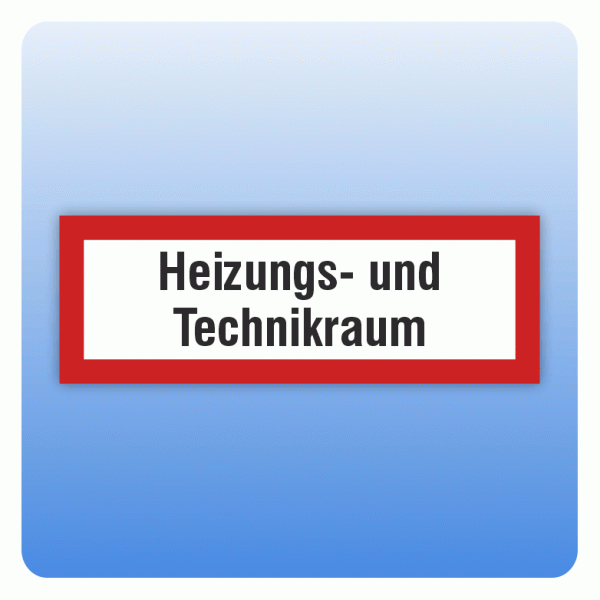 Aufkleber Feuerwehrzeichen Heizungs- und Technikraum nach DIN 4066