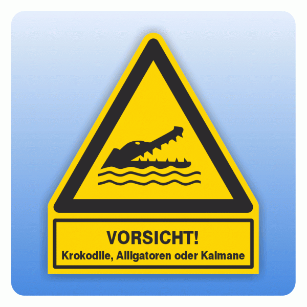 Kombi Warnsymbol Vorsicht Krokodile, Alligatoren oder Kaimane W067