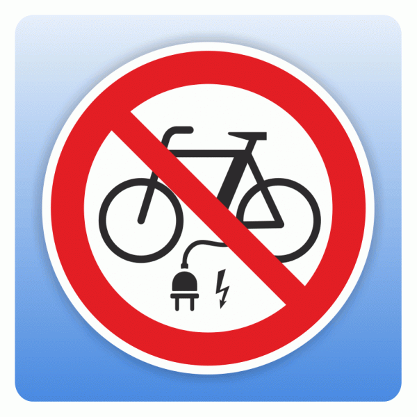 Verbotsschild Fahrrad-Akku laden verboten
