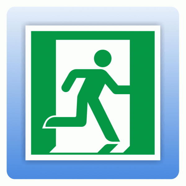 Rettungszeichen E002 Notausgang rechts ISO 7010