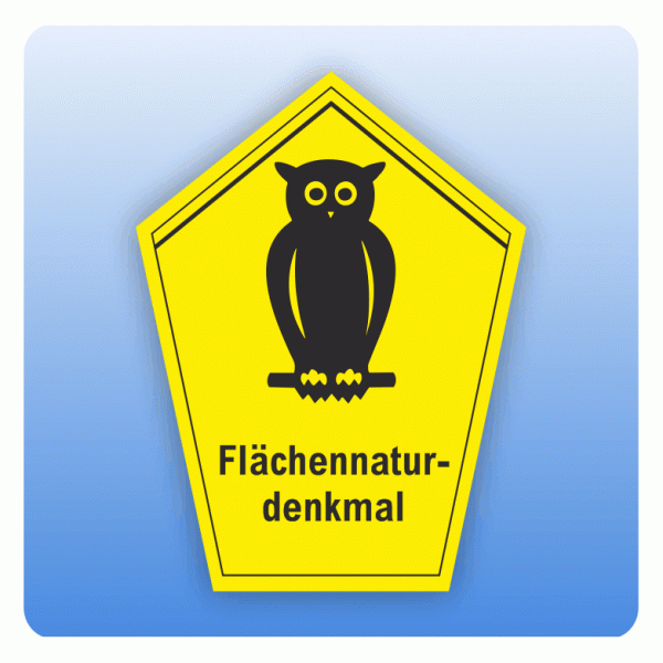 Schild Flächennaturdenkmal mit Piktogramm Eule