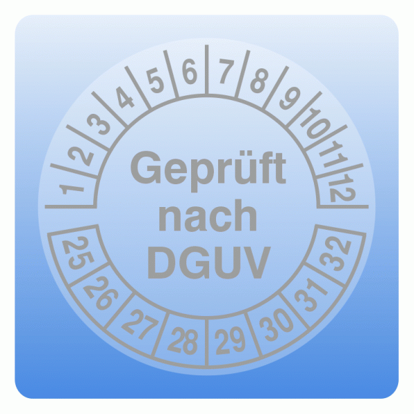 Prüfplakette dezent transparent Geprüft nach DGUV