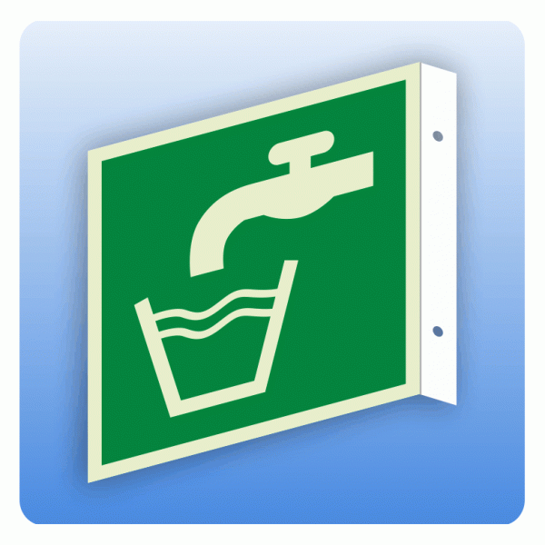 Fahnenschild Rettungszeichen E015 Trinkwasser ISO 7010