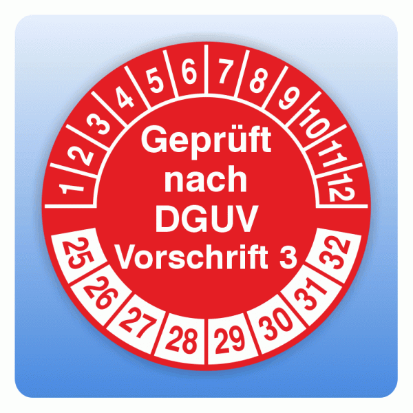 Prüfplakette Geprüft nach DGUV Vorschrift 3