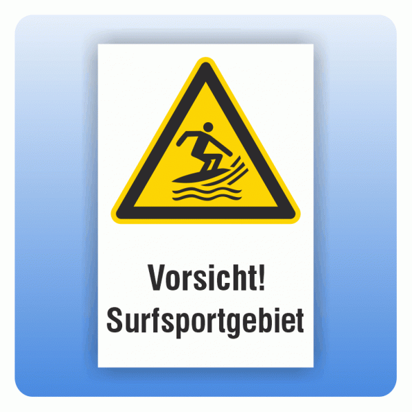Kombi Warnschild Vorsicht Surfsportgebiet W046