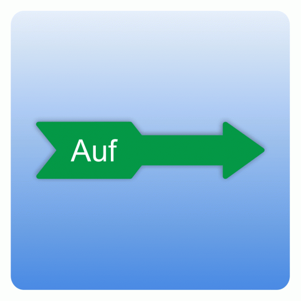 Drehrichtungspfeile Auf nach rechts zeigend