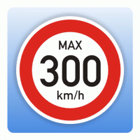 Geschwindigkeitsaufkleber max. 300 km/h