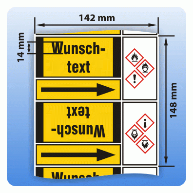 Rohrkennzeichnungsband Gruppe 5: Nichtbrennbare Gase GHS