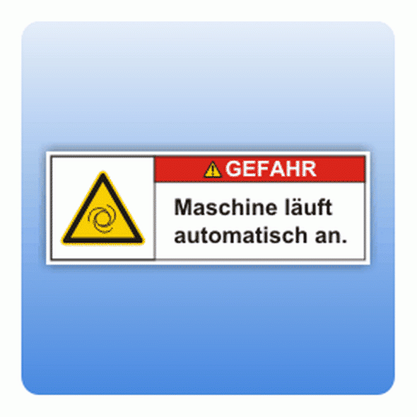 Sicherheitszeichen Automatischer Anlauf (ISO 3864-2) Aufkleber