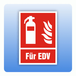 Aufkleber Brandschutzzeichen Feuerlöscher für EDV