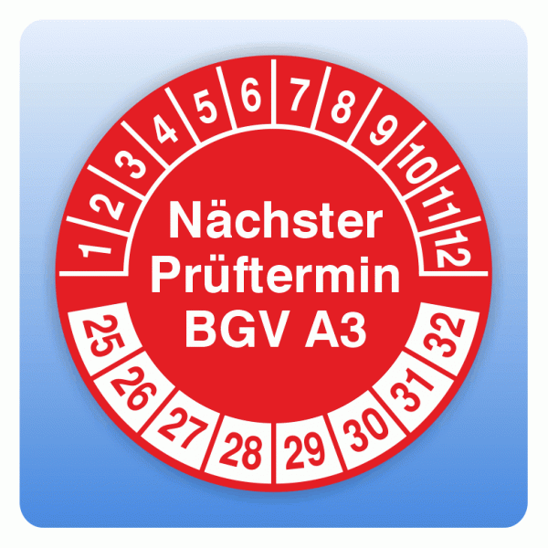 Prüfplakette Nächster Prüftermin BGV A3