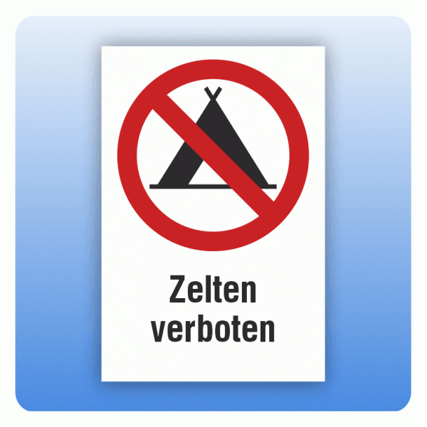 Kombi Verbotsschild Zelten verboten