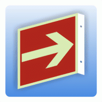 Fahnenschild Richtungspfeil gerade rechts
