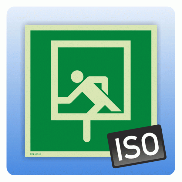 Rettungszeichen Notausstieg ISO 7010