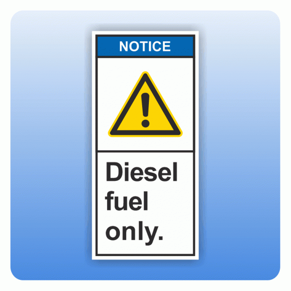 Sicherheitszeichen Diesel fuel only (ANSI Z535) Aufkleber