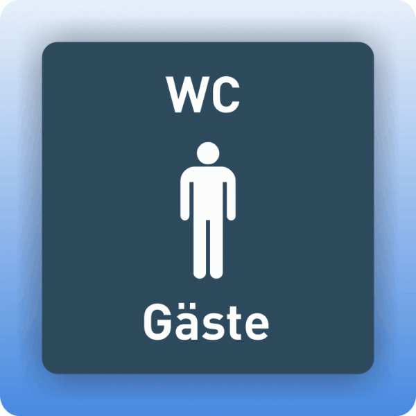 Aufkleber Symbolschild WC Gäste Herren dezent