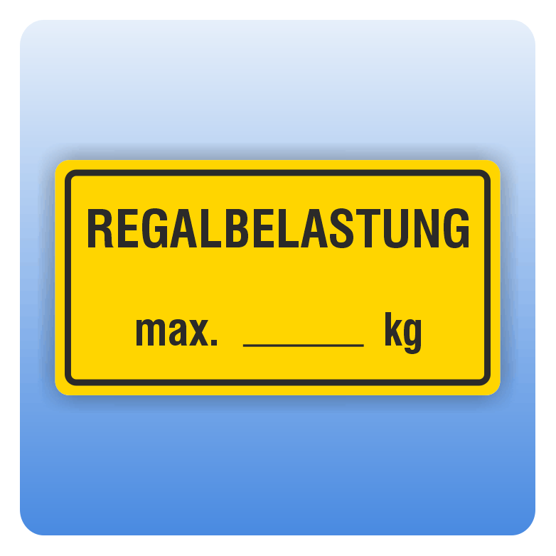 Aufkleber Regalbeschriftung Regalbelastung | Regalbeschriftung