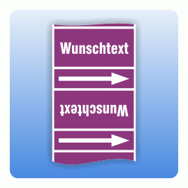 Rohrkennzeichnungsband Wunschtext violett nach DIN 2403