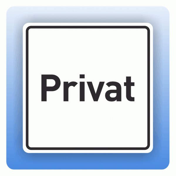 Aufkleber Symbolschild Privat