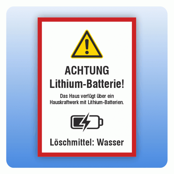 Achtung Lithium Batterie