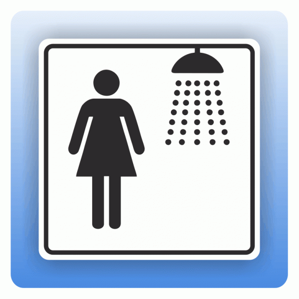 Aufkleber Symbolschild Dusche Damen