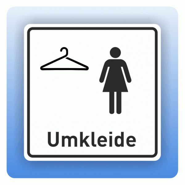 Aufkleber Symbolschild mit Piktogramm Umkleide Damen