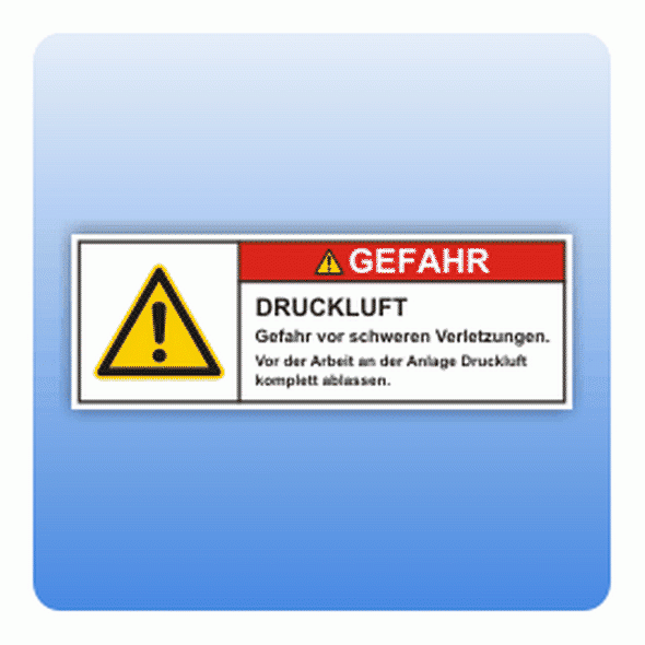 Sicherheitszeichen Druckluft (ISO 3864-2) Aufkleber